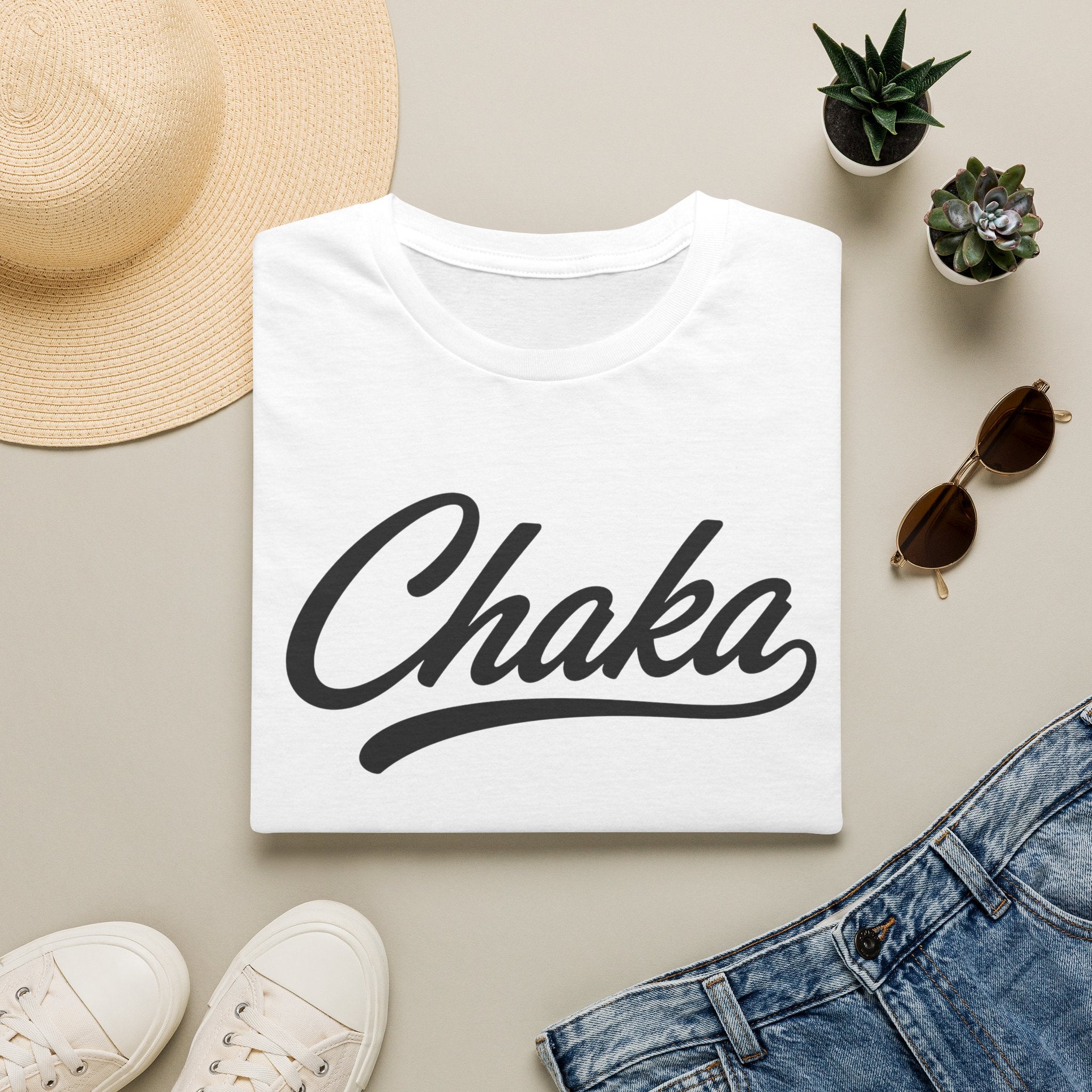 Chaka Script T-Shirt — Retro Cursive Logo Tee