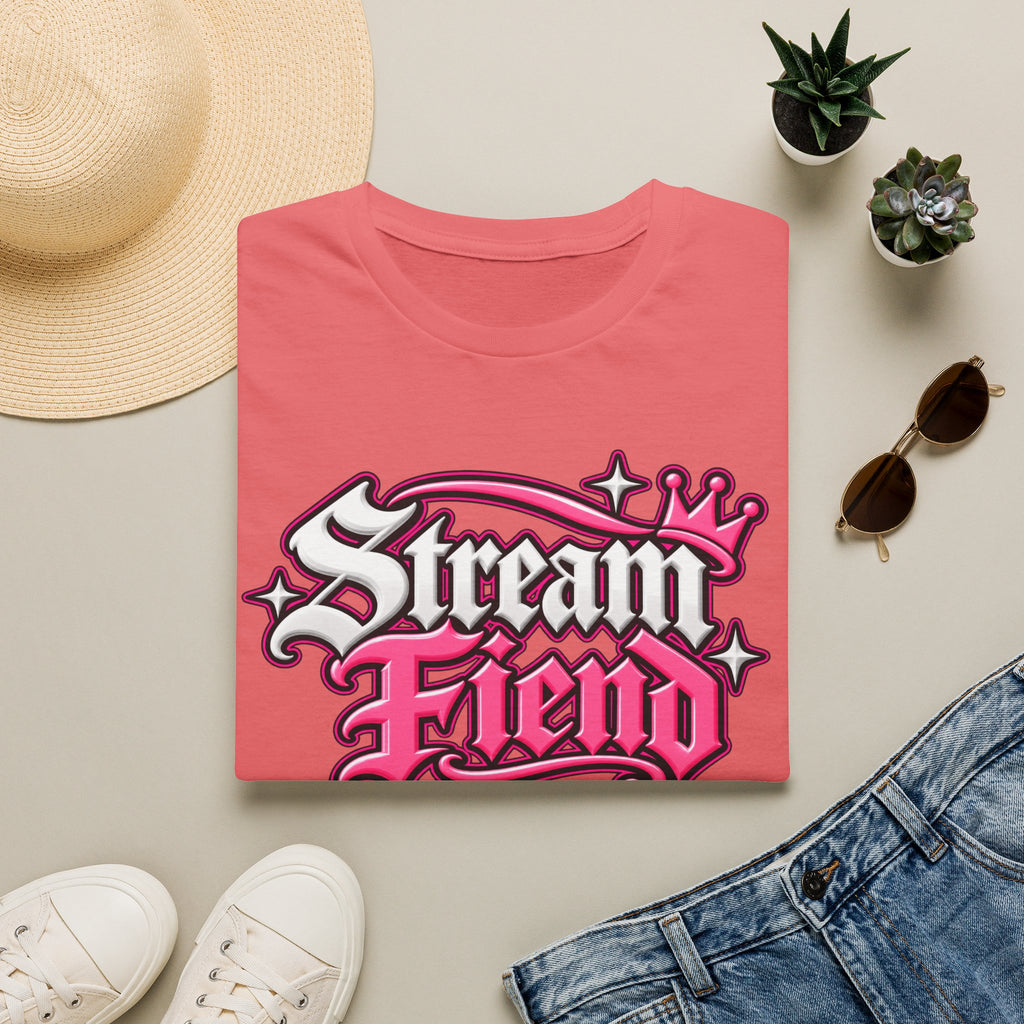 Stream Fiend Graphic Tee — Pink Retro Gamer Streaming Shirt