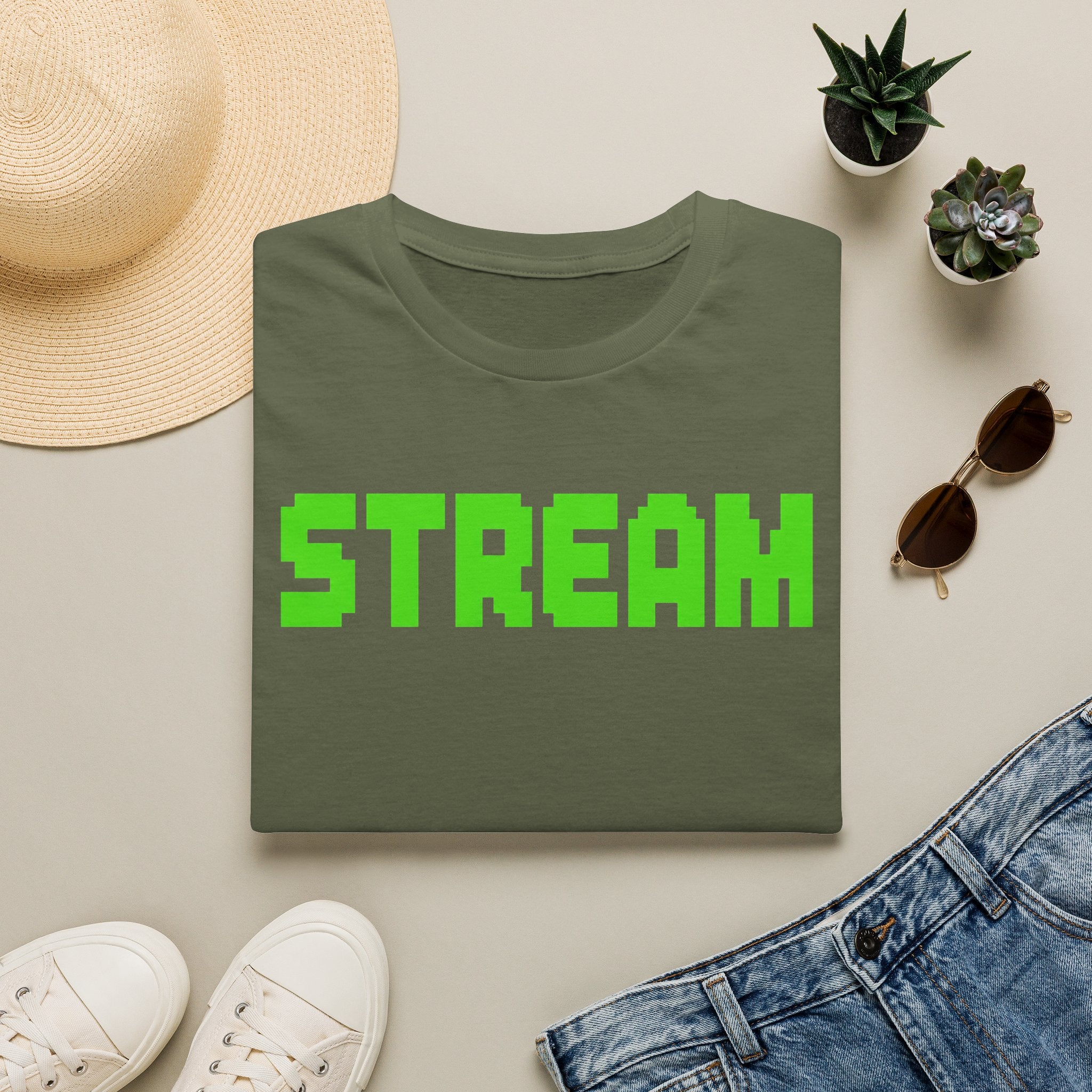 STREAM Graphic T-Shirt — Neon Pixel Gamer Tee