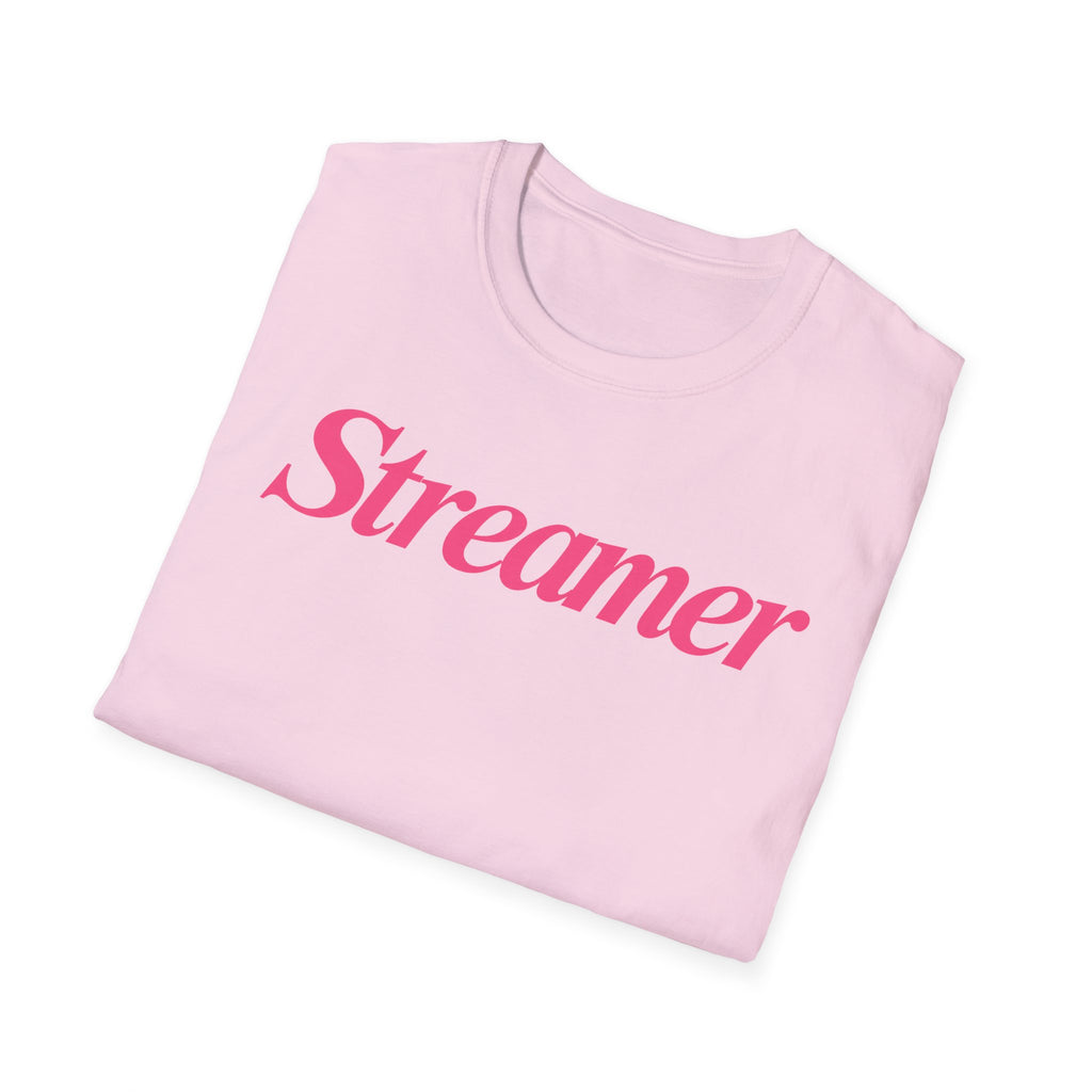 Streamer T‑Shirt — Pink Script Logo