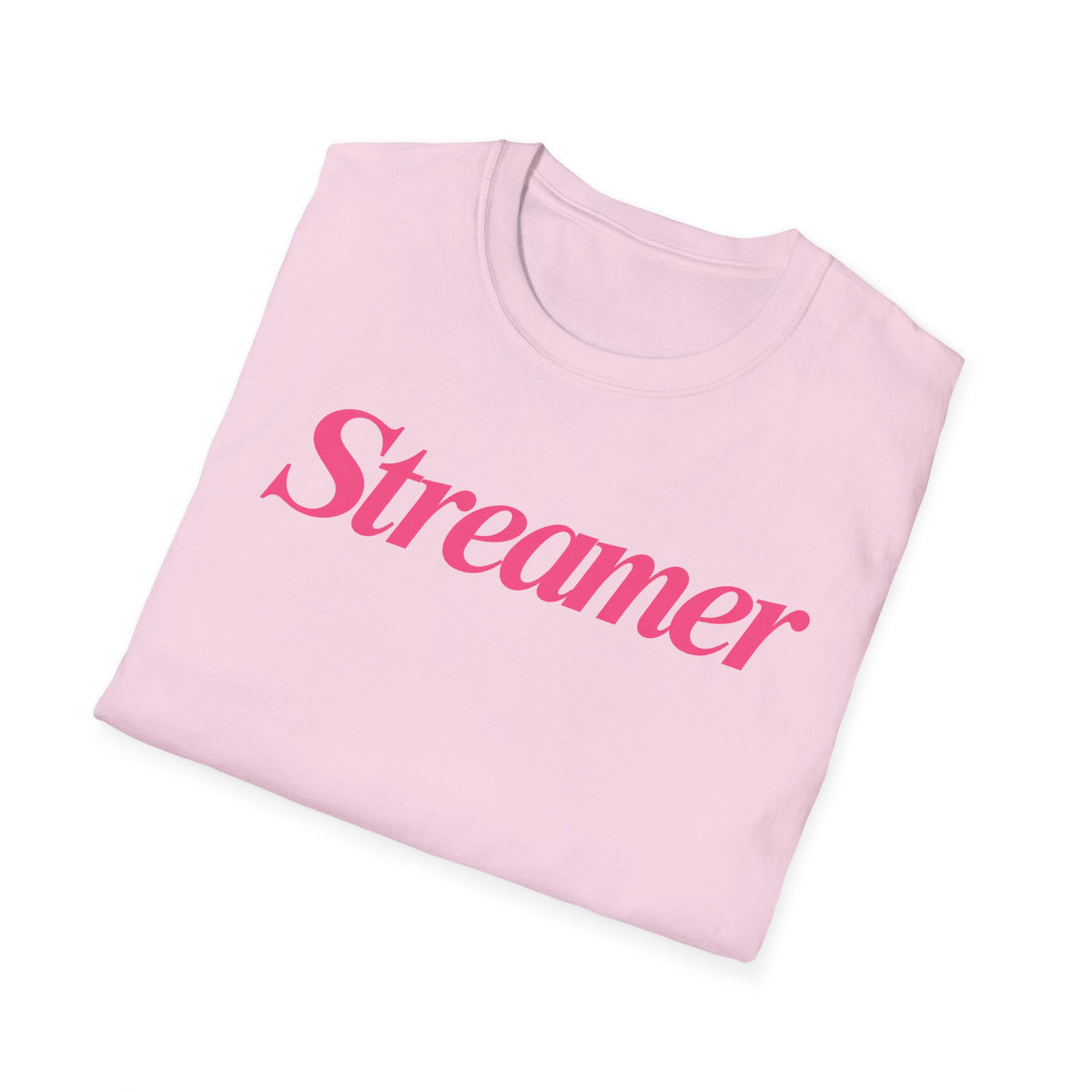 Streamer T‑Shirt — Pink Script Logo