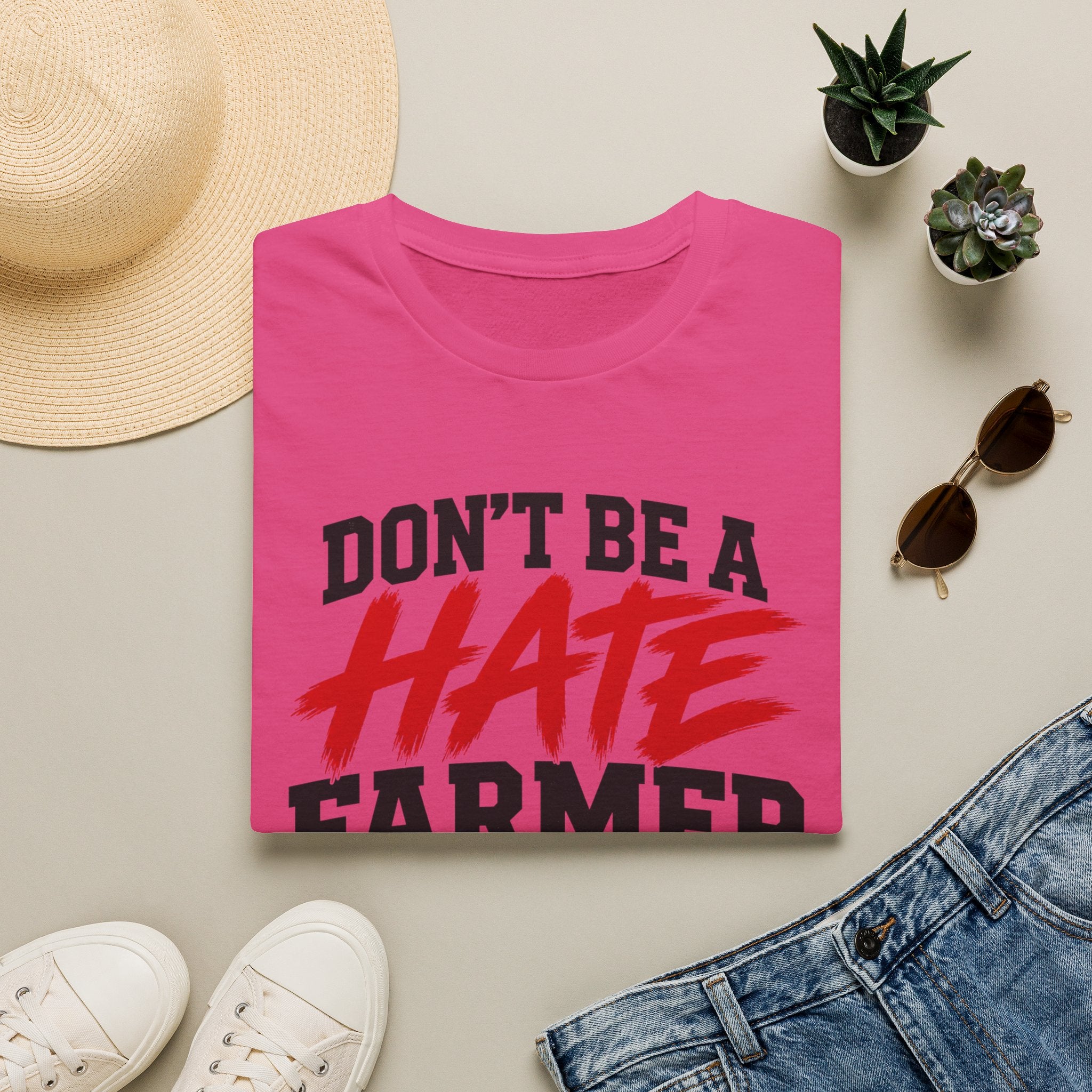 Don’t Be a Hate Farmer T‑Shirt — Don’t Feed the Algorithm Protest Tee