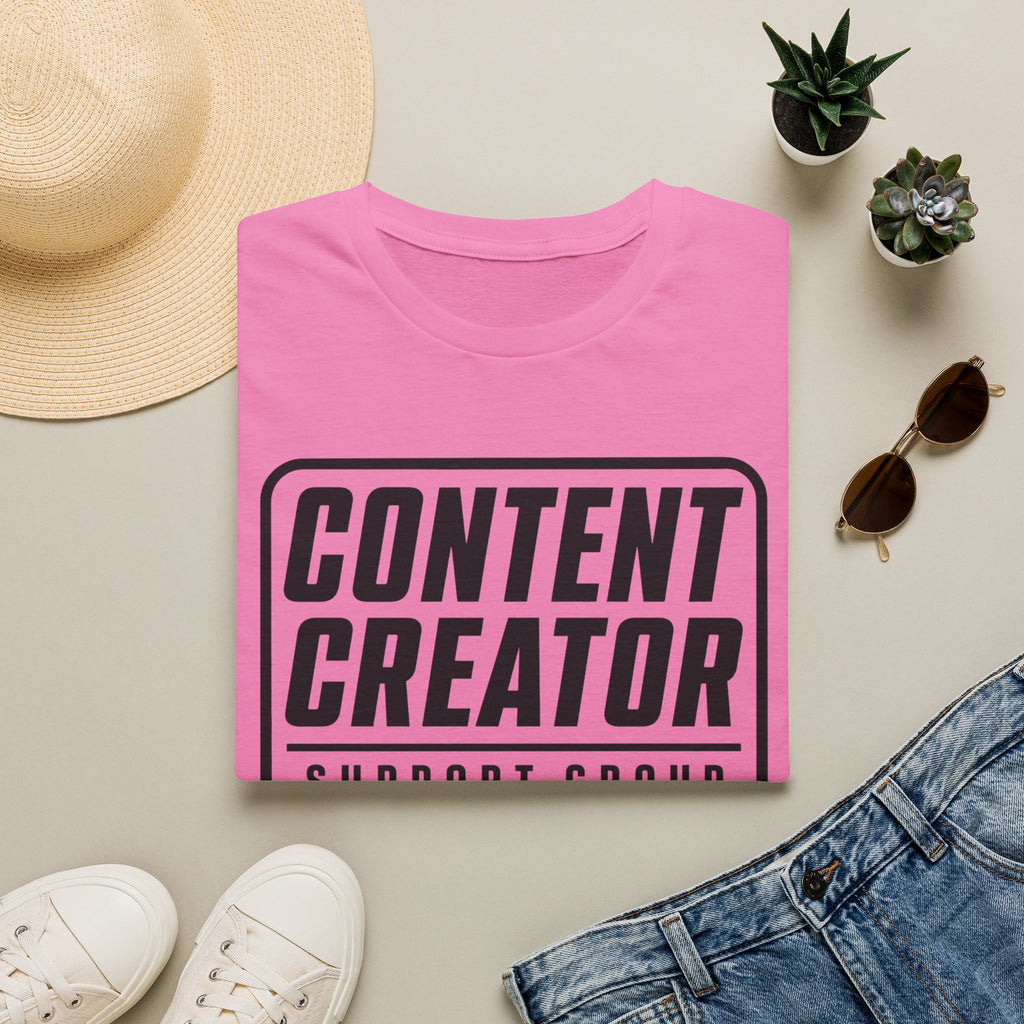 Content Creator Support Group T-Shirt — Bold Typography Tee for Creators