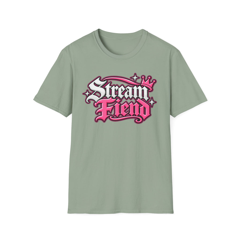 Stream Fiend Graphic Tee — Pink Retro Gamer Streaming Shirt