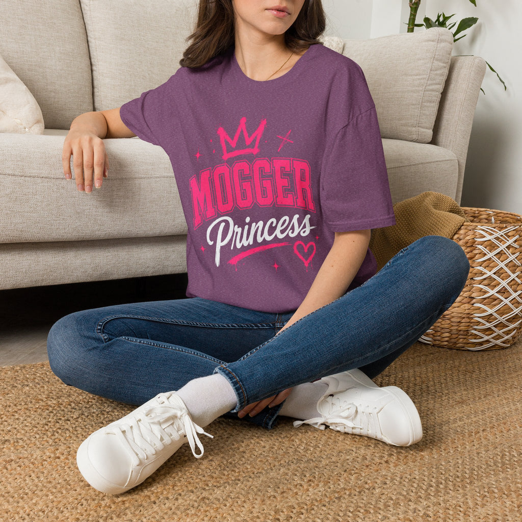 Mogger Princess T‑Shirt — Pink Crown Graphic Tee