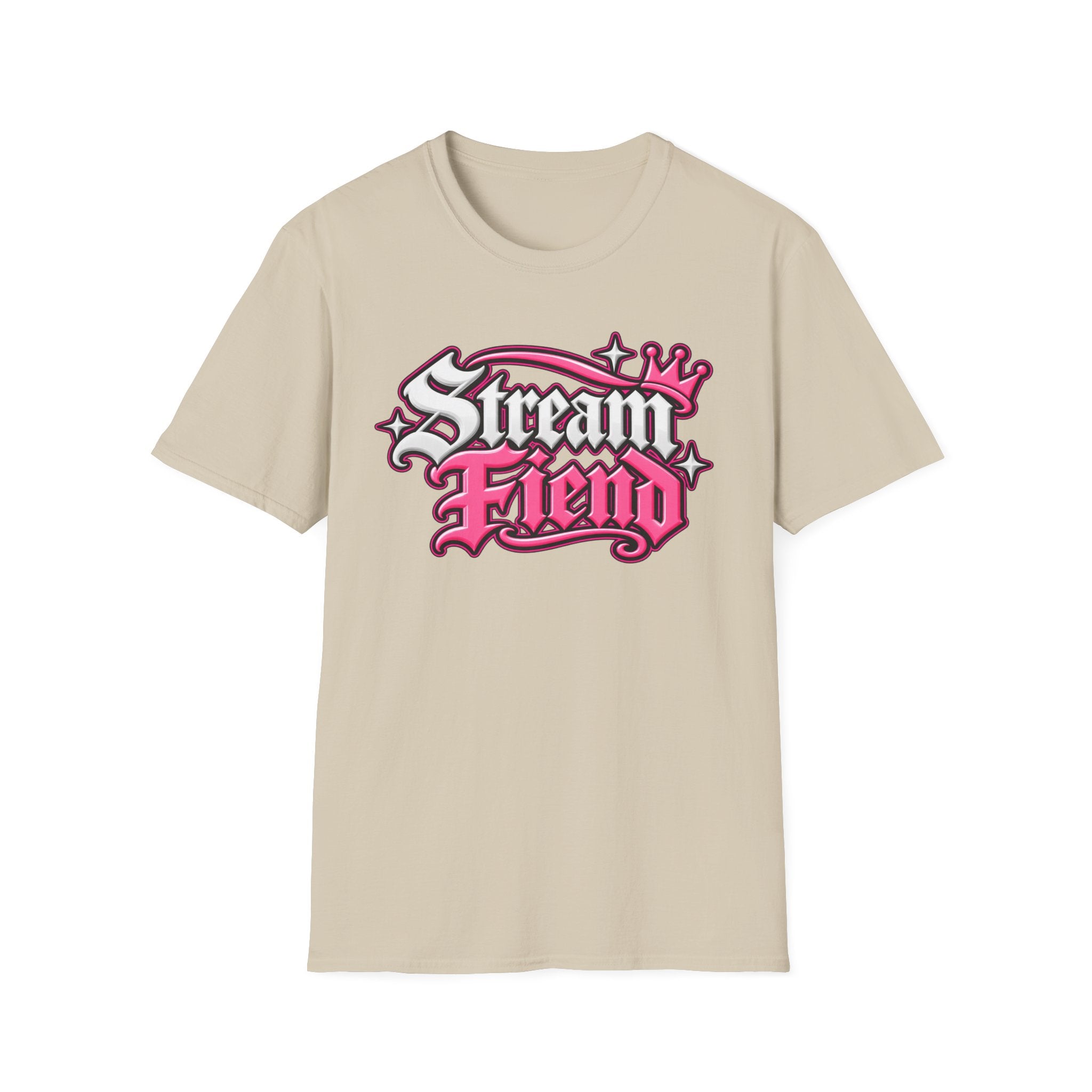 Stream Fiend Graphic Tee — Pink Retro Gamer Streaming Shirt