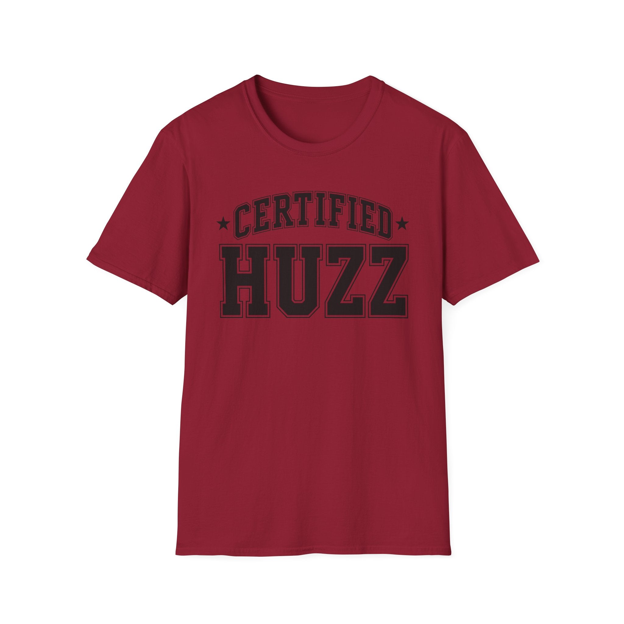 Certified Huzz T‑Shirt — Collegiate Vintage Lettering Tee