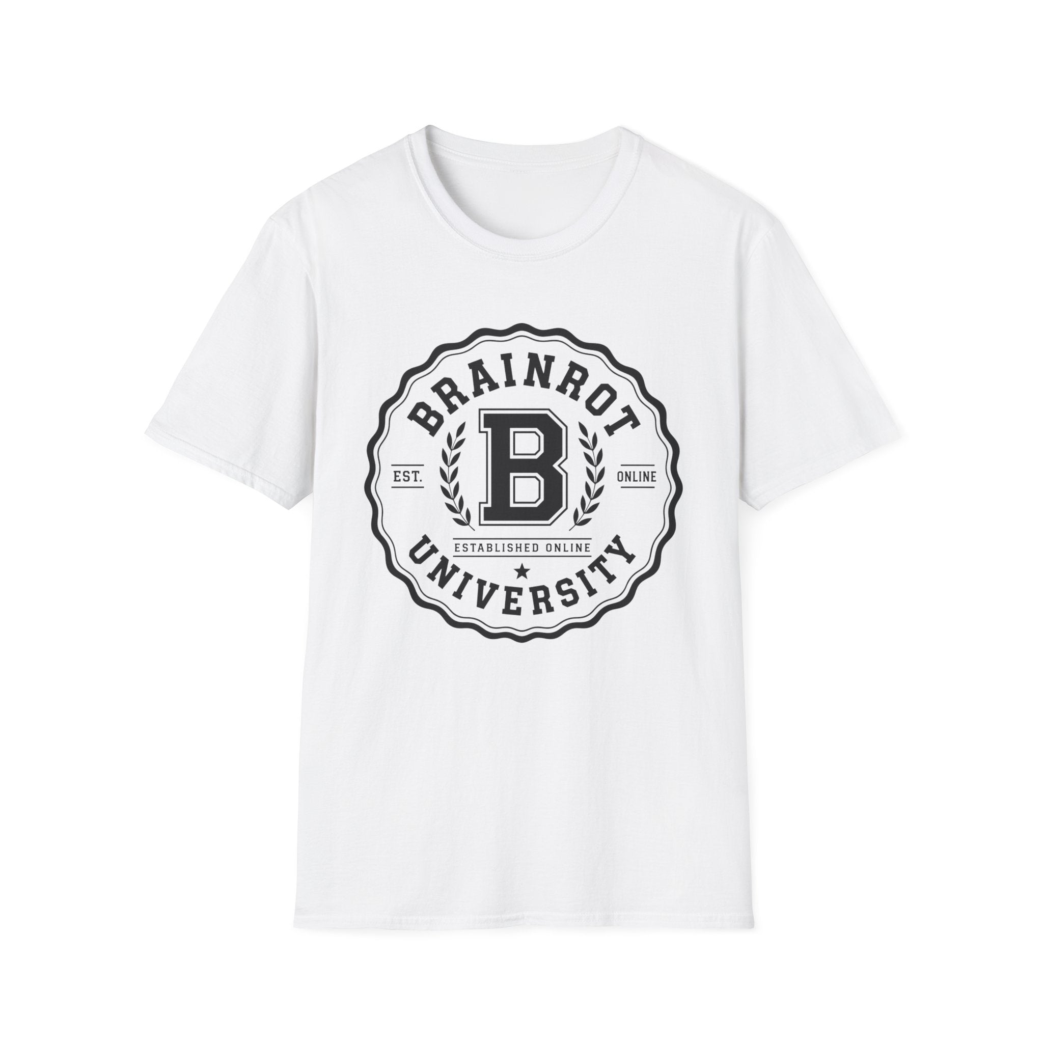 Brainrot University Logo T-Shirt — Vintage Collegiate Graphic Tee