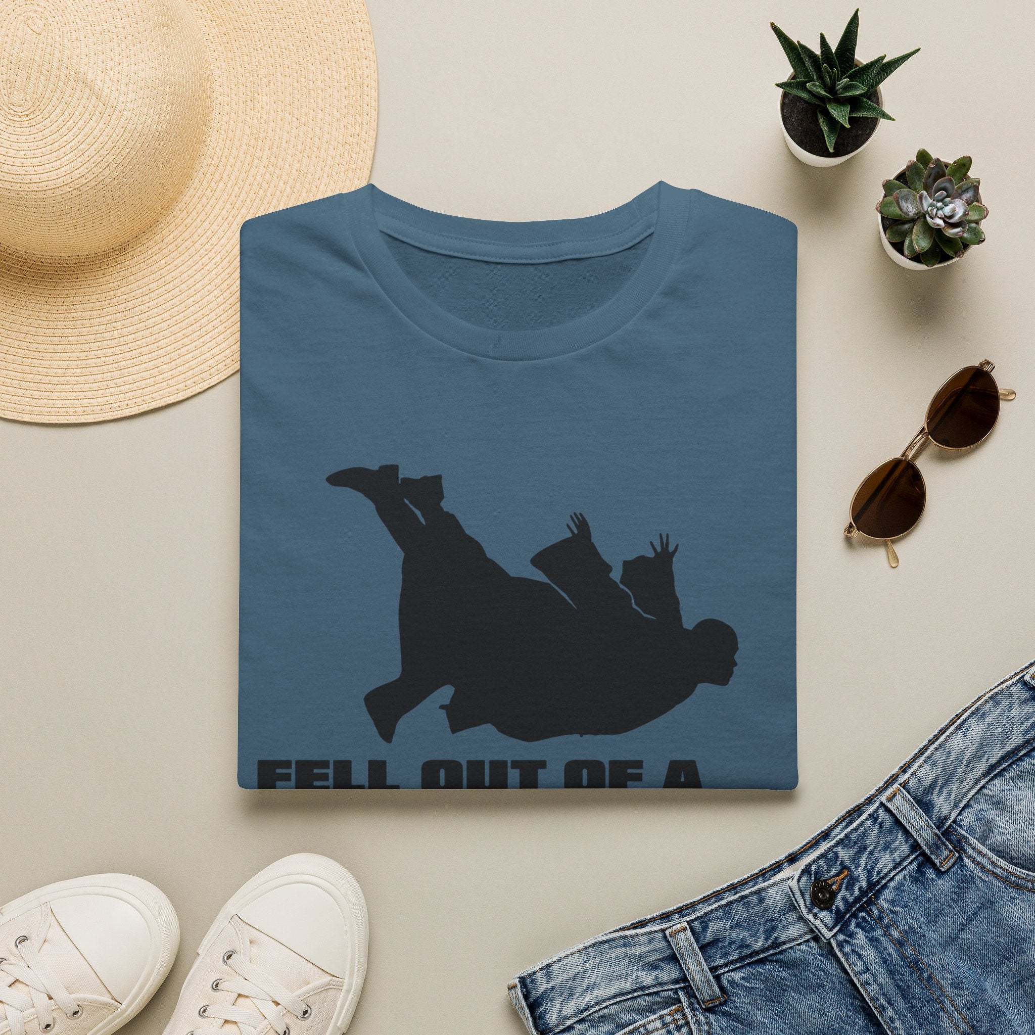 Fell Out of a Window T-Shirt — Funny Falling Silhouette Tee