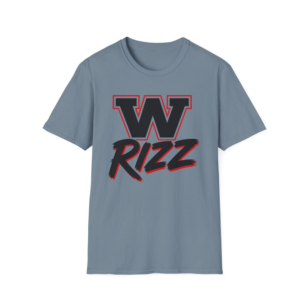 W Rizz Graphic Tee — Bold Varsity Lettering Shirt