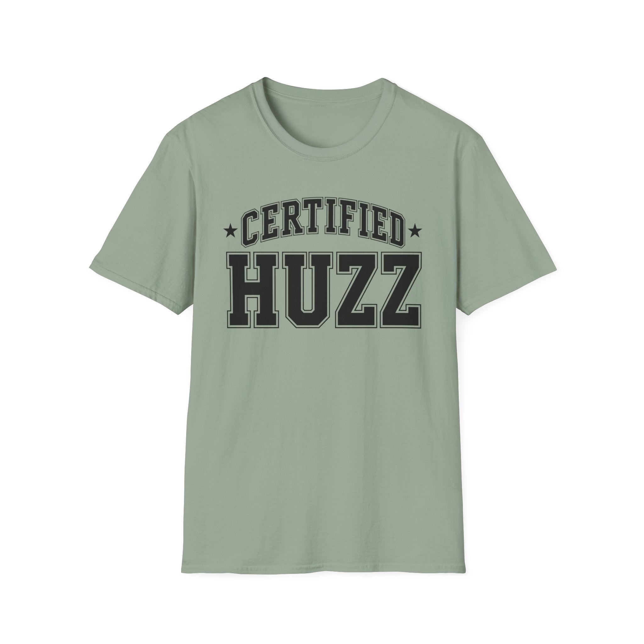 Certified Huzz T‑Shirt — Collegiate Vintage Lettering Tee