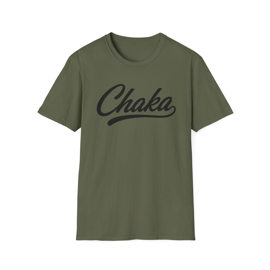 Chaka Script T-Shirt — Retro Cursive Logo Tee