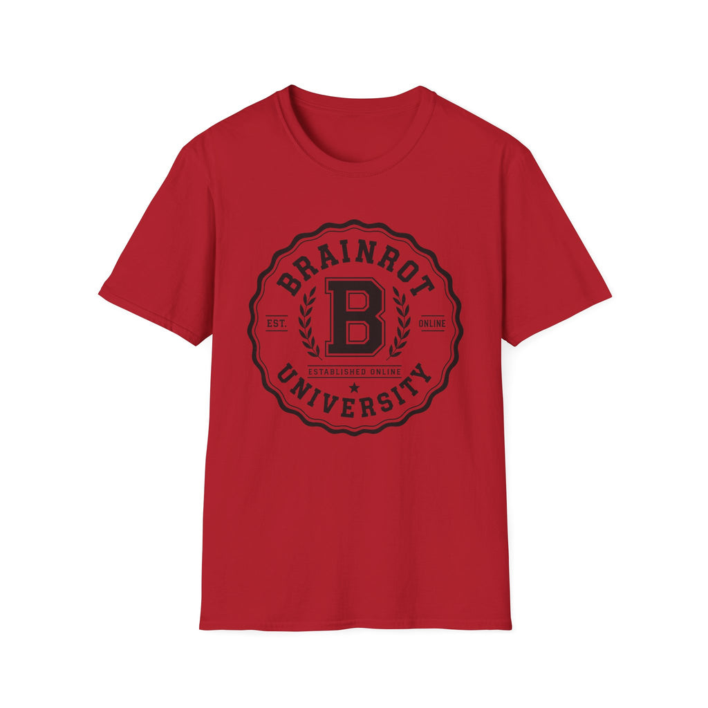 Brainrot University Logo T-Shirt — Vintage Collegiate Graphic Tee