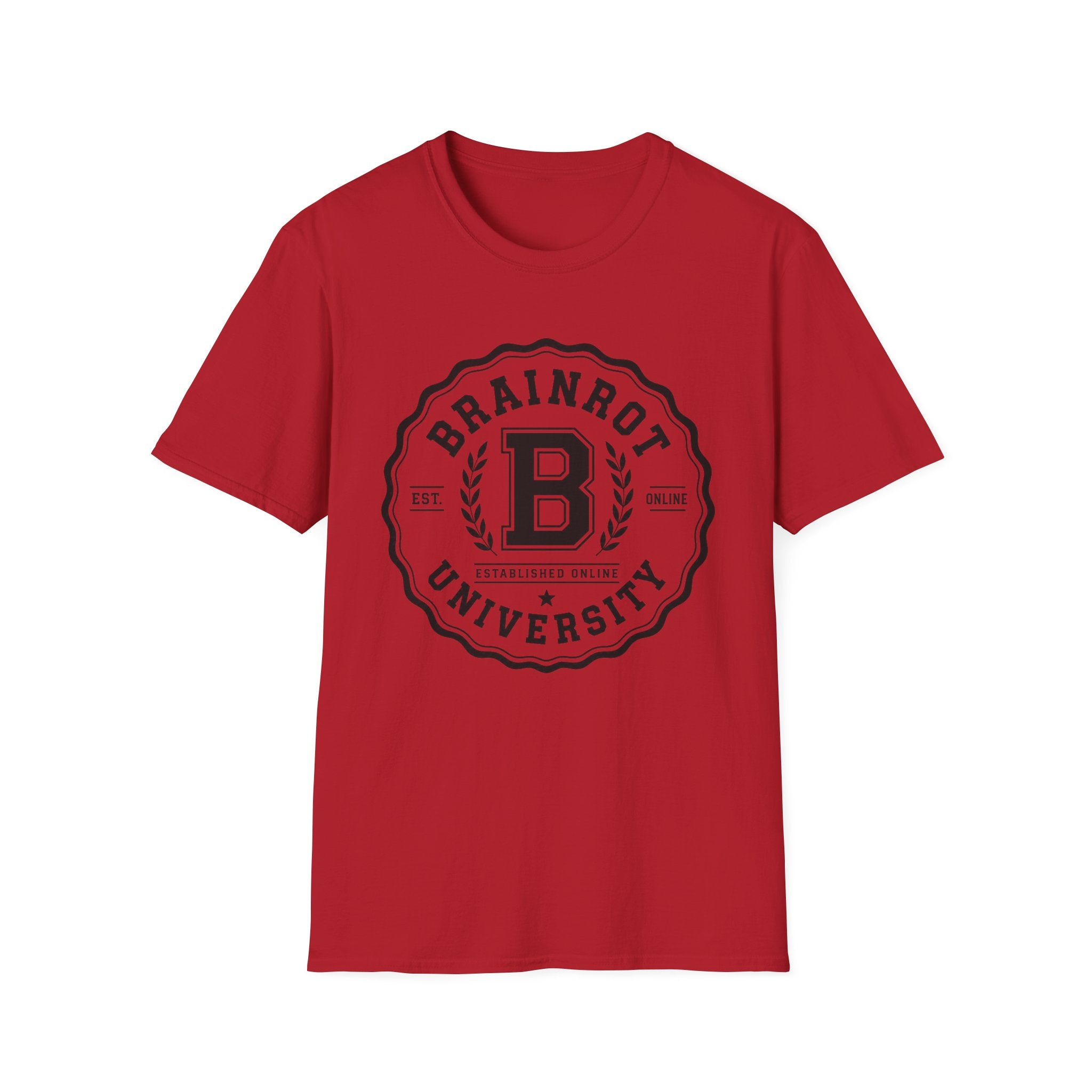 Brainrot University Logo T-Shirt — Vintage Collegiate Graphic Tee