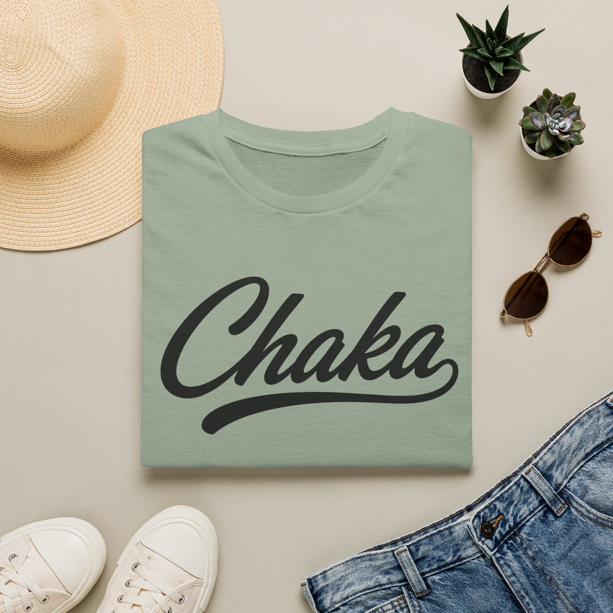 Chaka Script T-Shirt — Retro Cursive Logo Tee