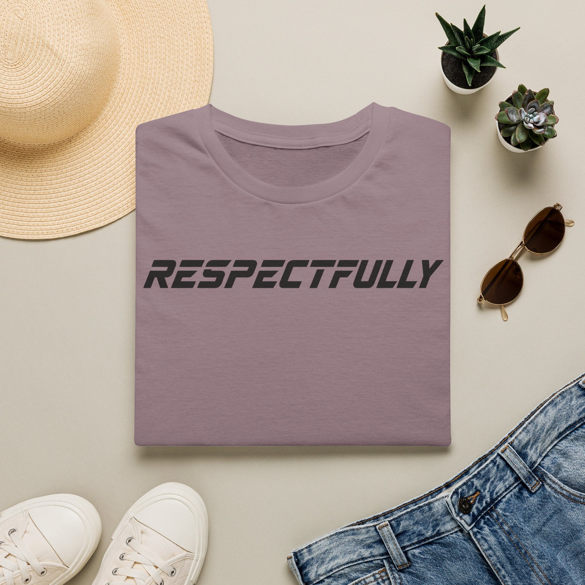 Respectfully T-Shirt — Minimal Bold Text Tee