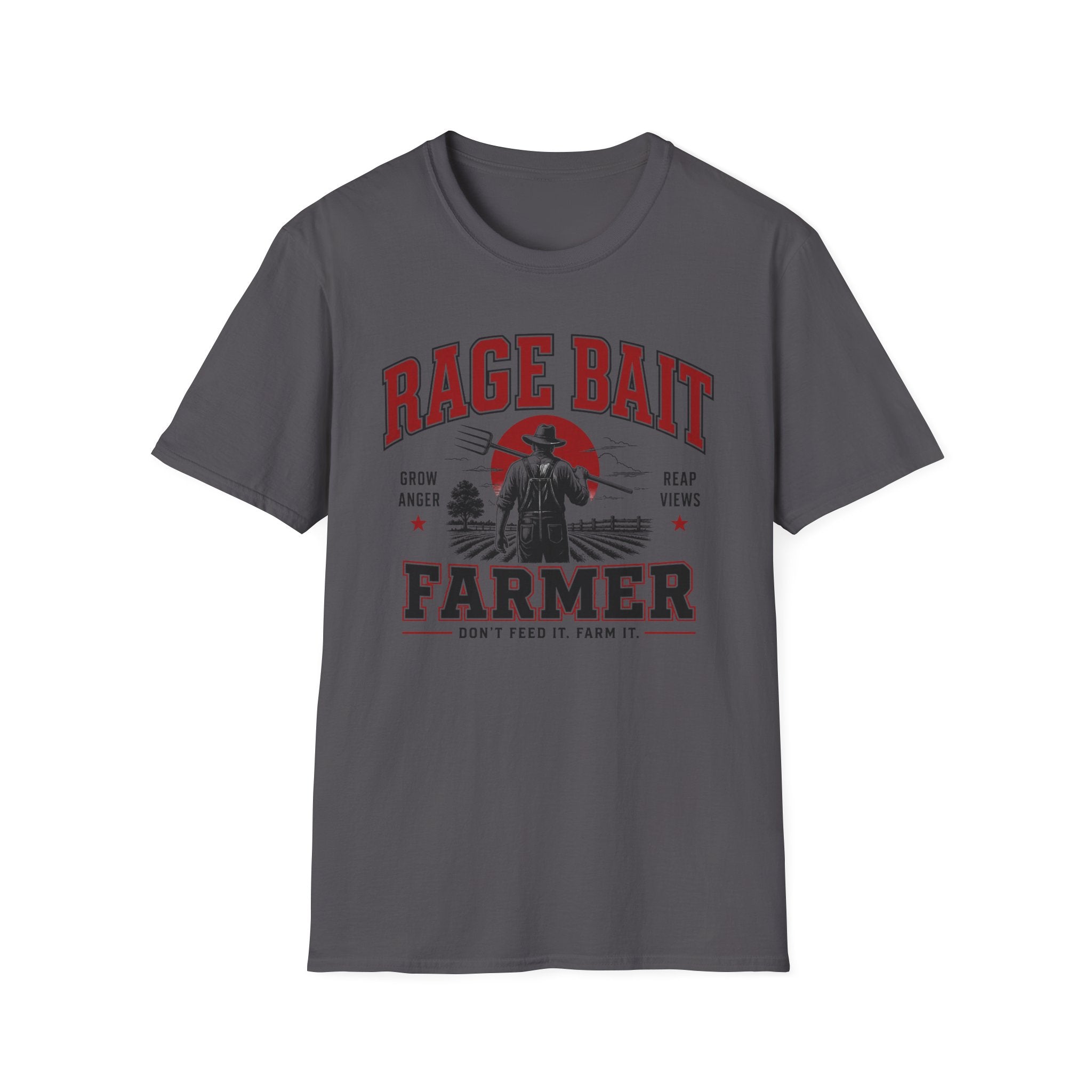 Rage Bait Farmer Graphic T‑Shirt — Grow Anger, Reap Views Vintage Western Tee