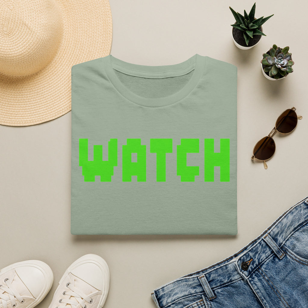 WATCH Graphic T-Shirt — Retro Pixel Green Statement Tee