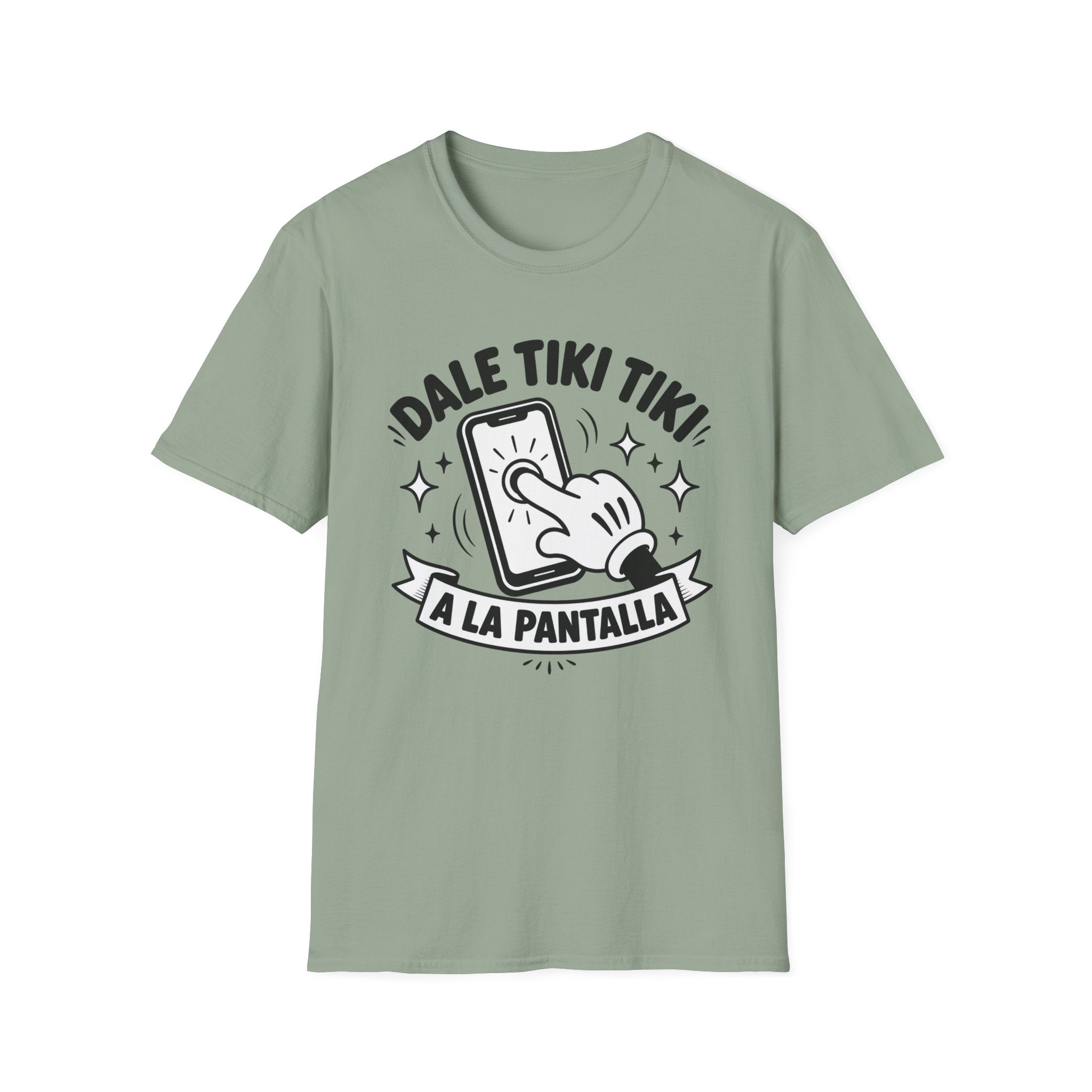 T-Shirt — 'Dale Tiki Tiki! A La Pantalla' Funny Spanish Phone-Press Graphic Tee