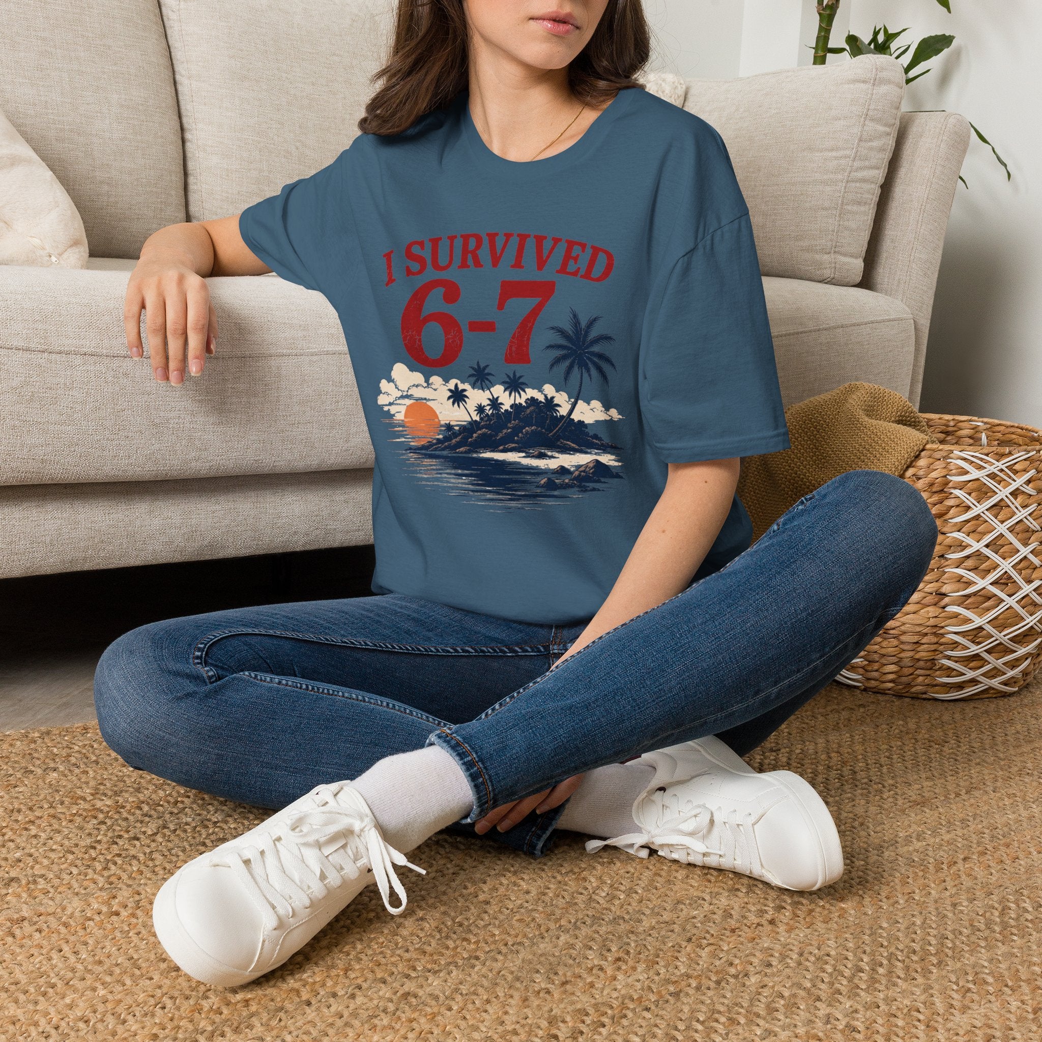I Survived 6-7 T-Shirt — Retro Island Vacation Survivor Tee
