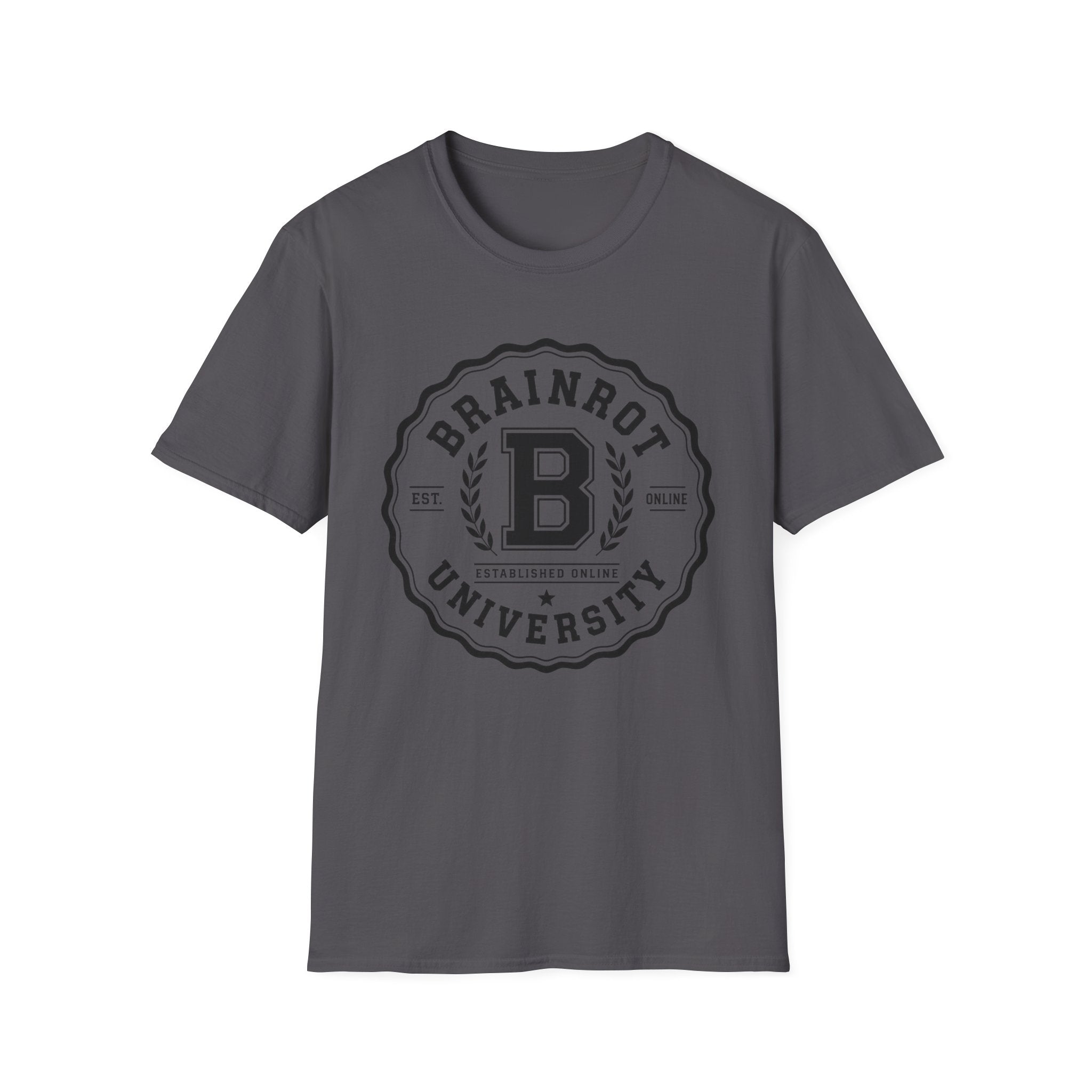 Brainrot University Logo T-Shirt — Vintage Collegiate Graphic Tee
