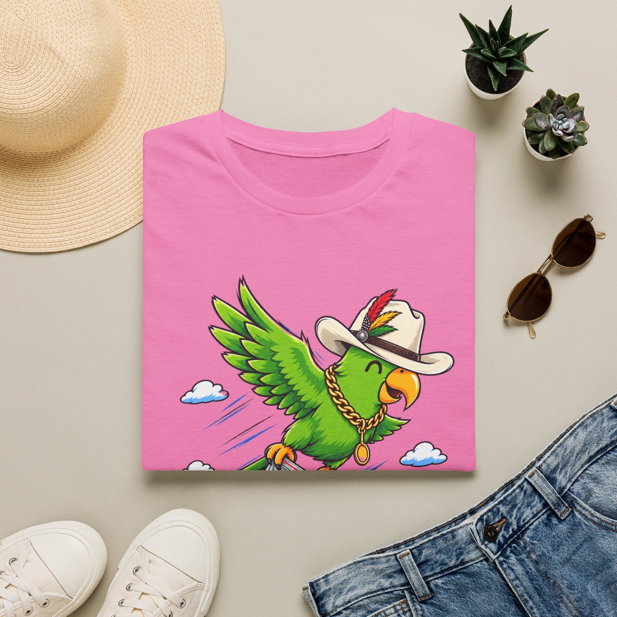 Parrot T-Shirt — 'Perrico Gives You Wiings' Funny Tropical Bird Tee