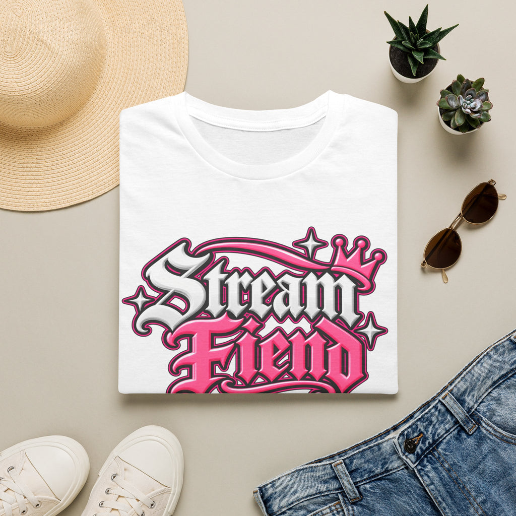 Stream Fiend Graphic Tee — Pink Retro Gamer Streaming Shirt