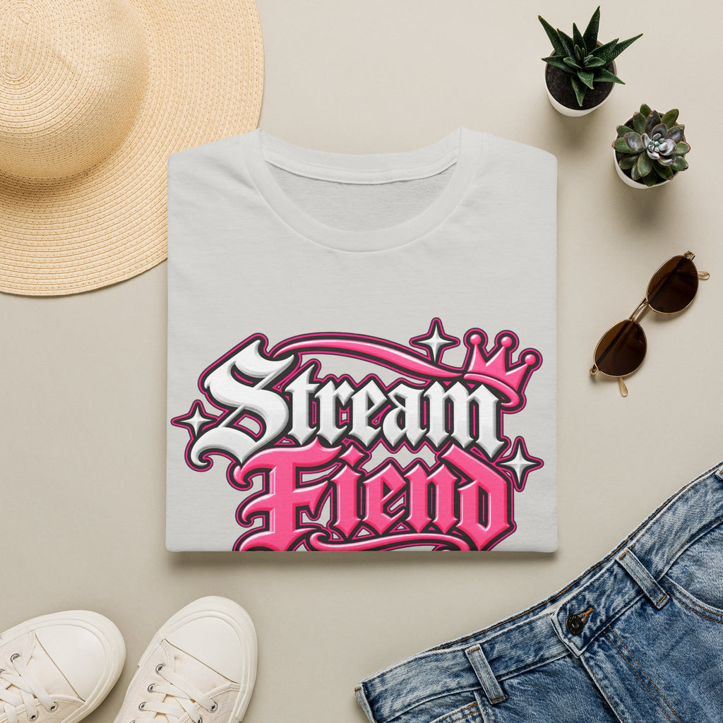 Stream Fiend Graphic Tee — Pink Retro Gamer Streaming Shirt