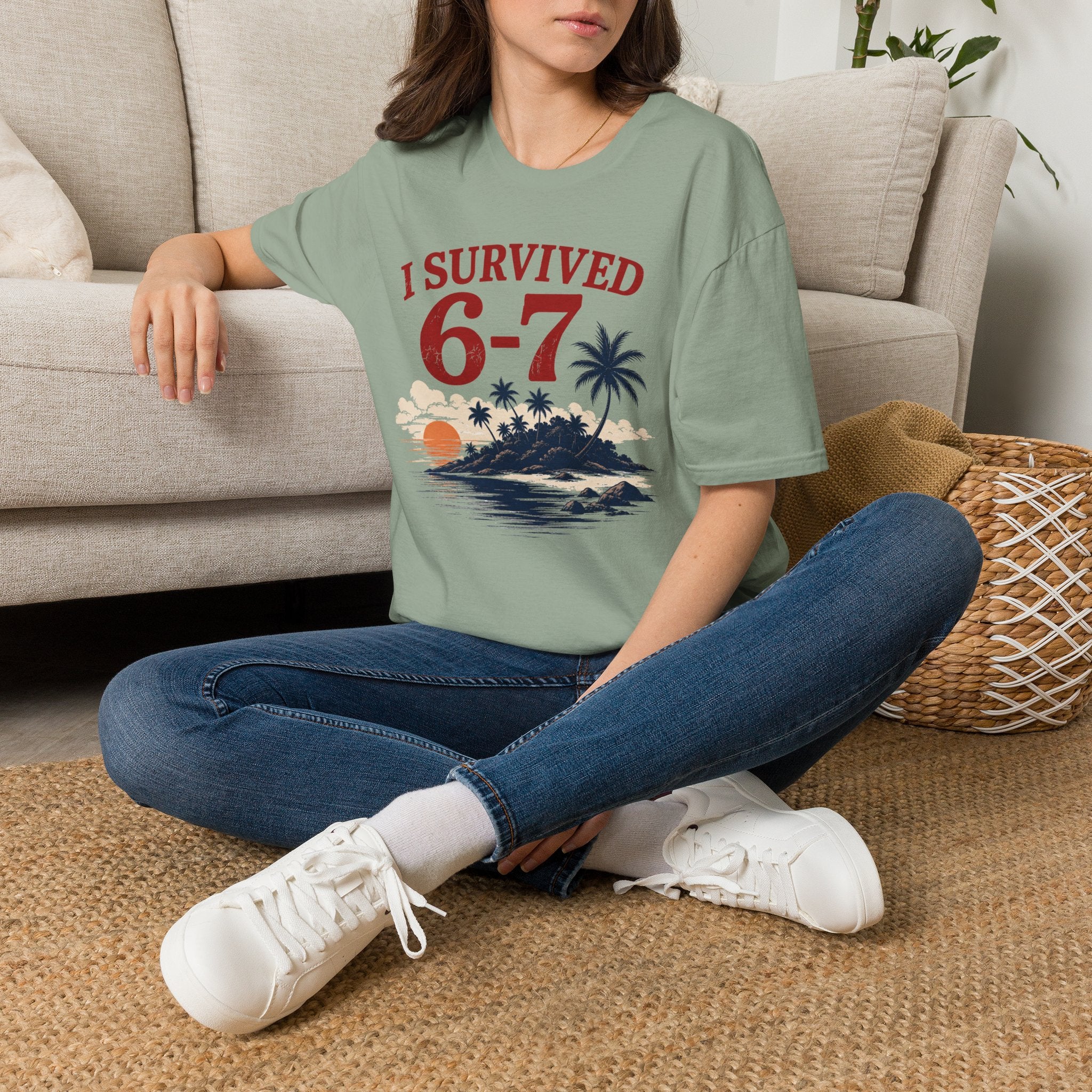 I Survived 6-7 T-Shirt — Retro Island Vacation Survivor Tee
