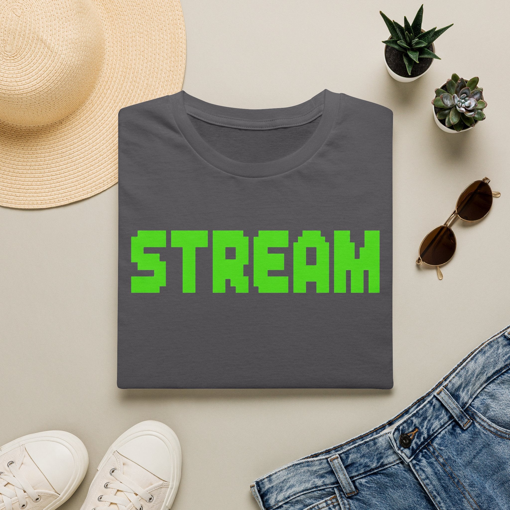 STREAM Graphic T-Shirt — Neon Pixel Gamer Tee