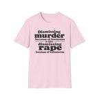 Statement Tee — "Dismissing m because of hormones is like dismissing r because of testosterone"