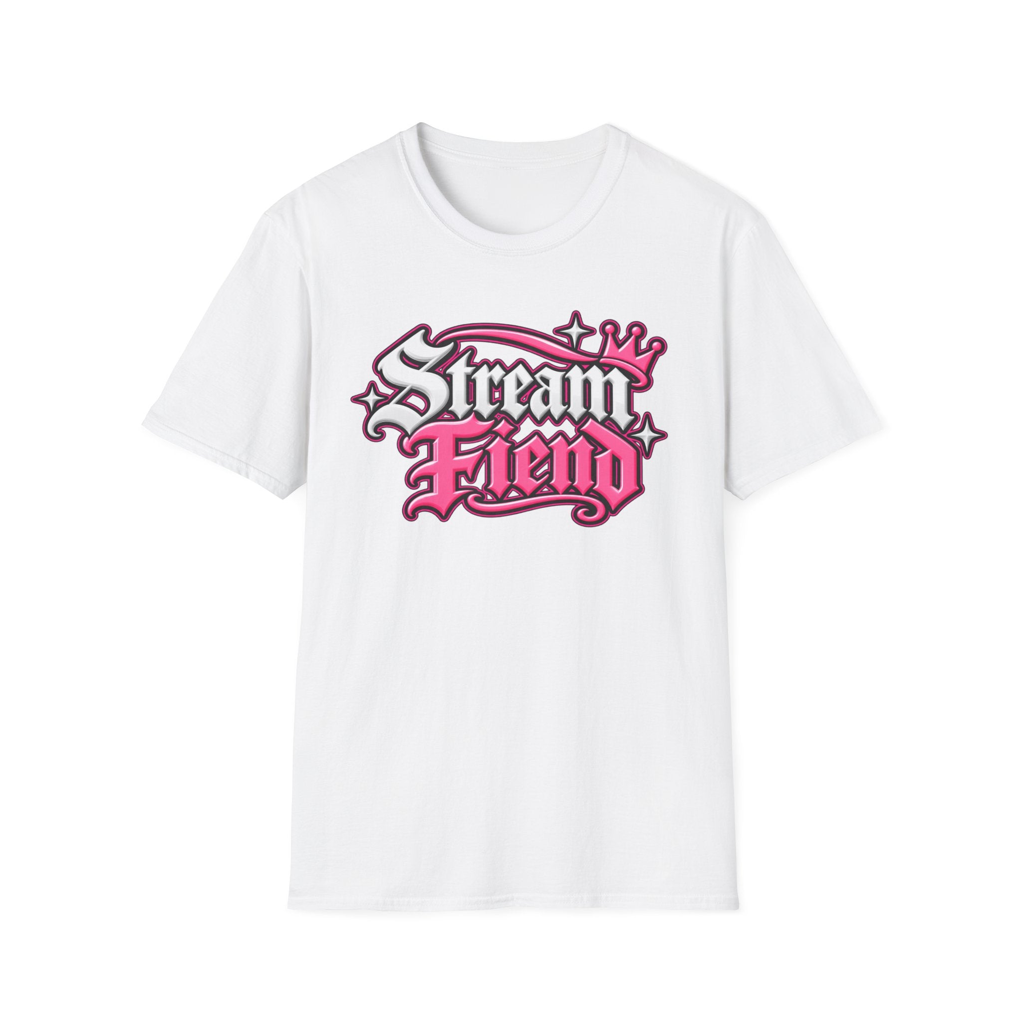 Stream Fiend Graphic Tee — Pink Retro Gamer Streaming Shirt