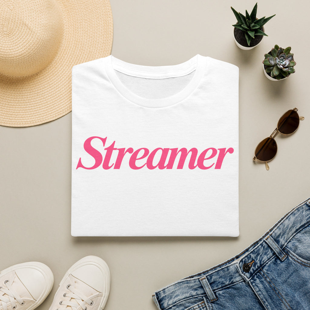 Streamer T‑Shirt — Pink Script Logo