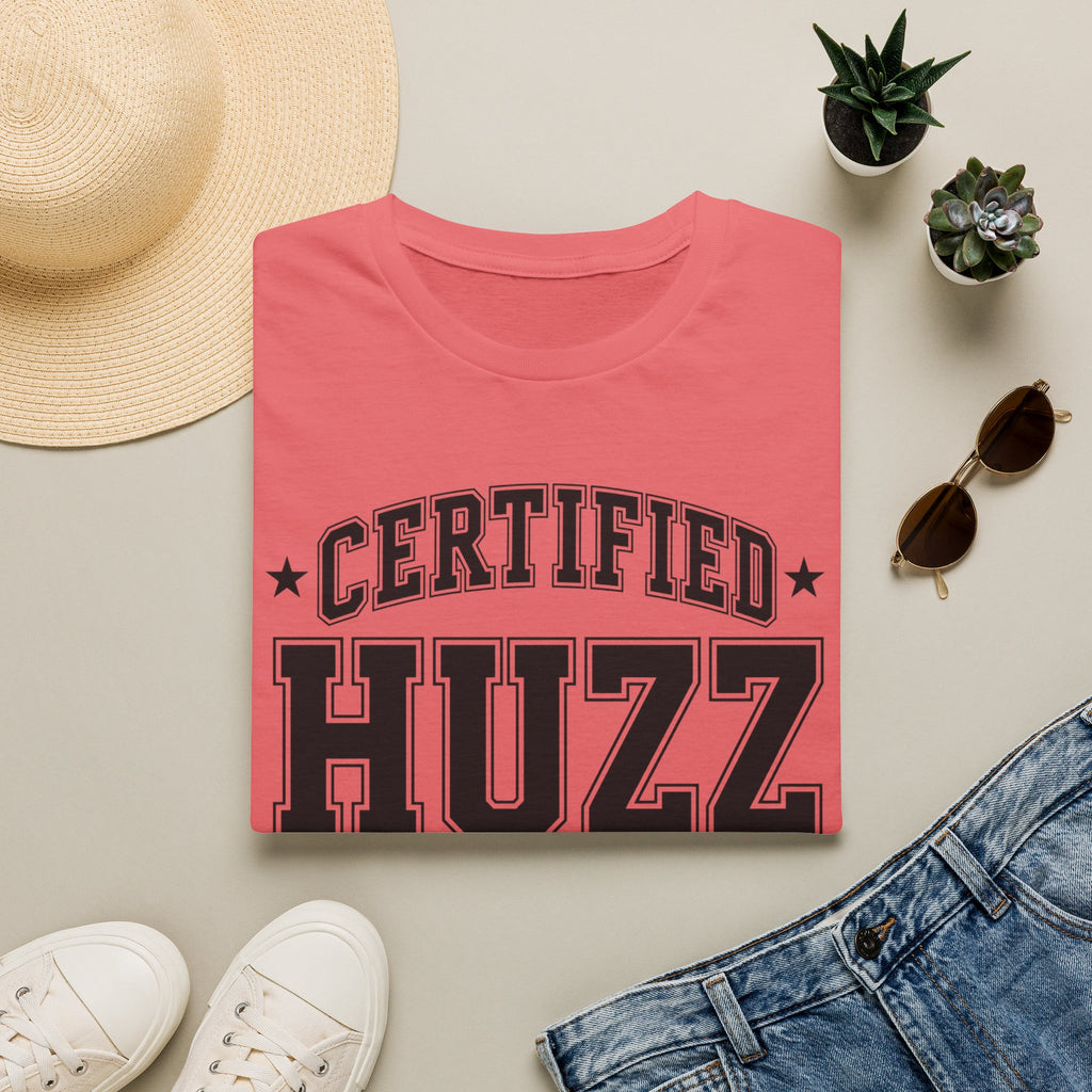 Certified Huzz T‑Shirt — Collegiate Vintage Lettering Tee