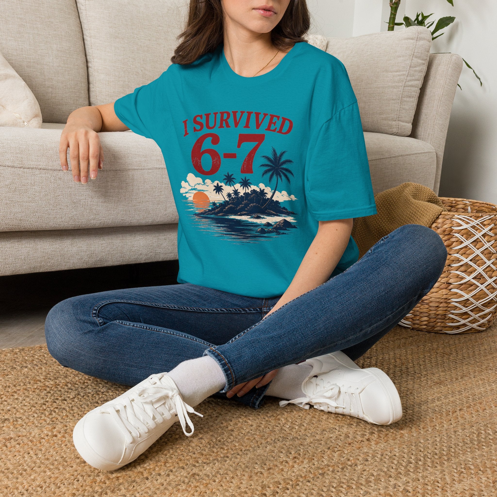 I Survived 6-7 T-Shirt — Retro Island Vacation Survivor Tee