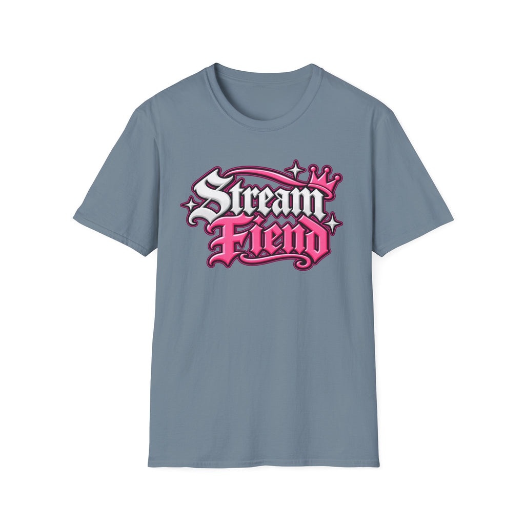 Stream Fiend Graphic Tee — Pink Retro Gamer Streaming Shirt