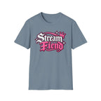 Stream Fiend Graphic Tee — Pink Retro Gamer Streaming Shirt