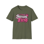 Stream Fiend Graphic Tee — Pink Retro Gamer Streaming Shirt