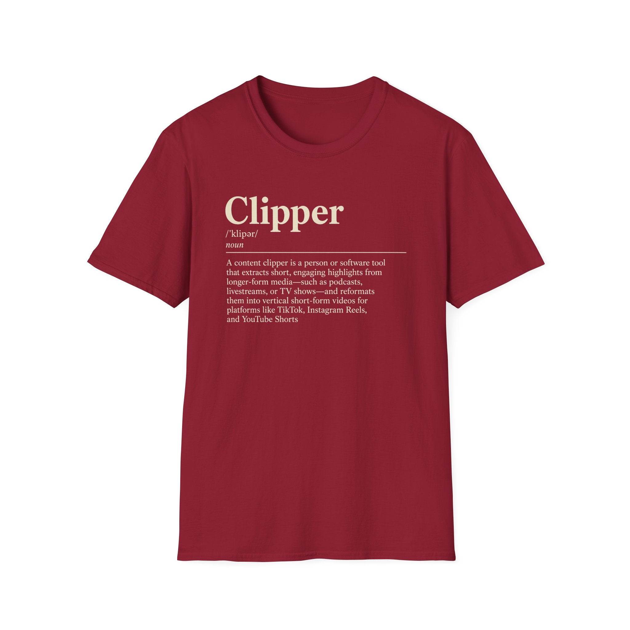 Clipper Definition T-Shirt — Content Creator Dictionary Tee