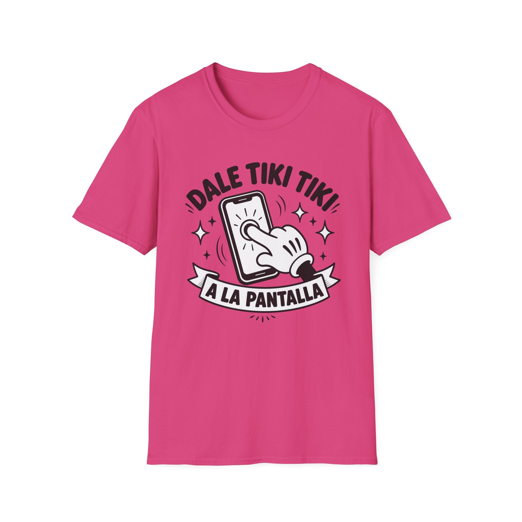 T-Shirt — 'Dale Tiki Tiki! A La Pantalla' Funny Spanish Phone-Press Graphic Tee