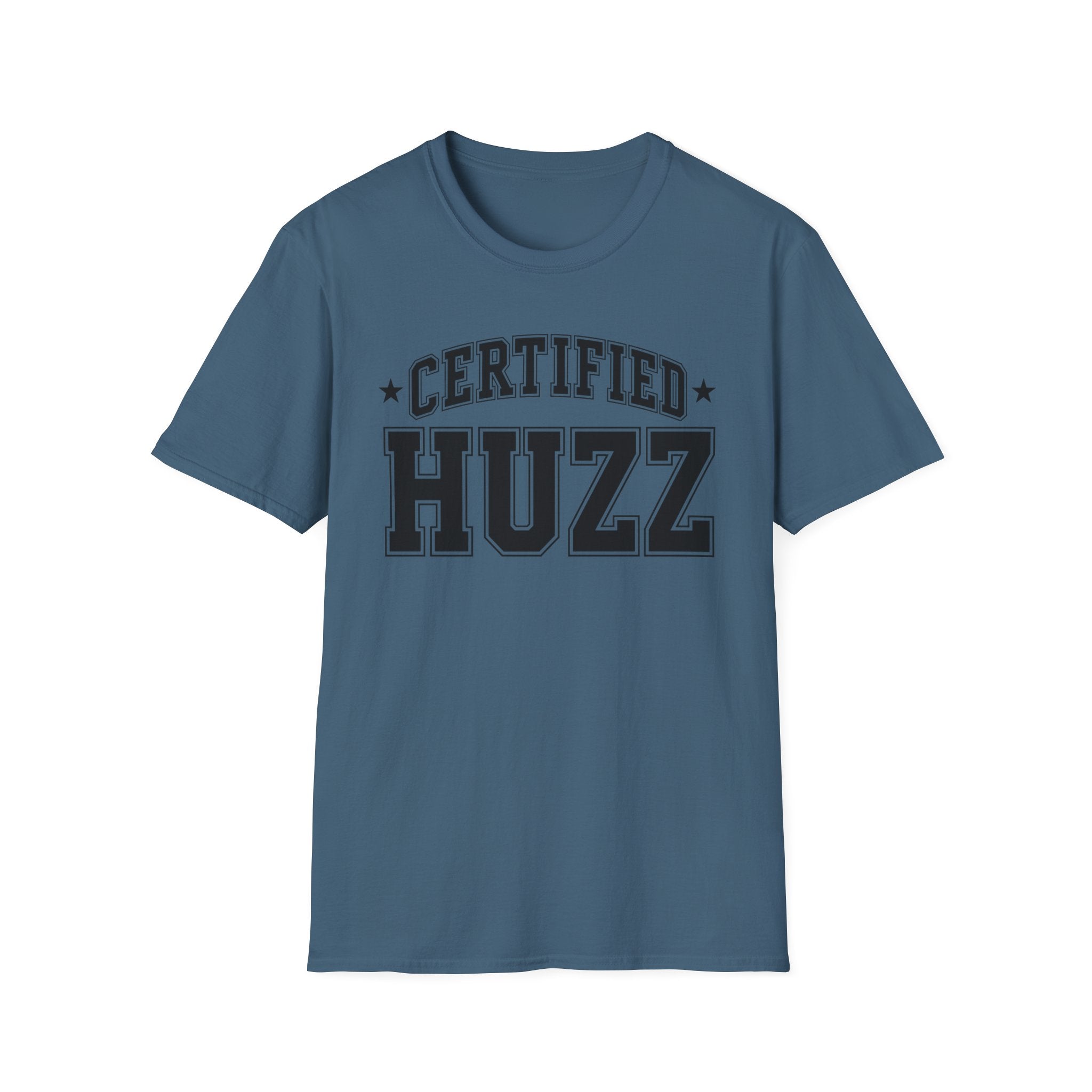 Certified Huzz T‑Shirt — Collegiate Vintage Lettering Tee