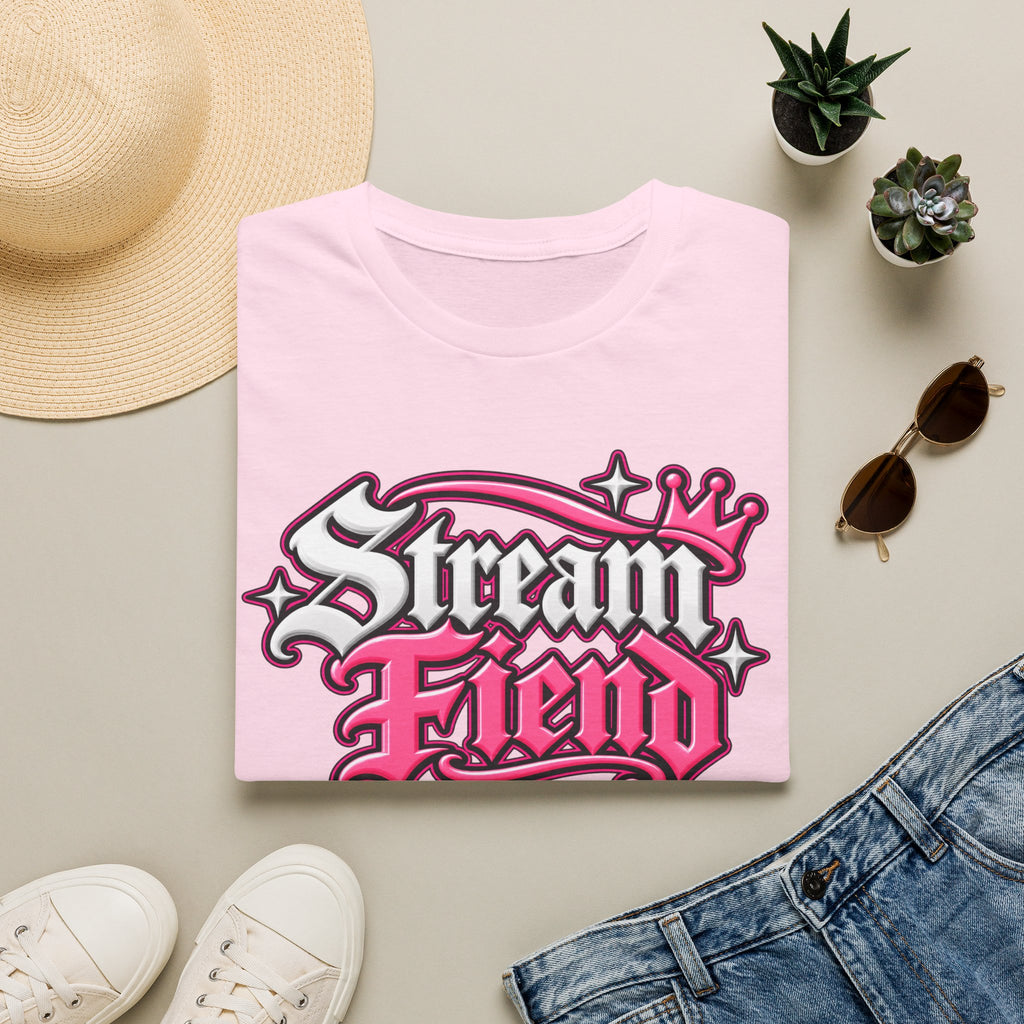 Stream Fiend Graphic Tee — Pink Retro Gamer Streaming Shirt